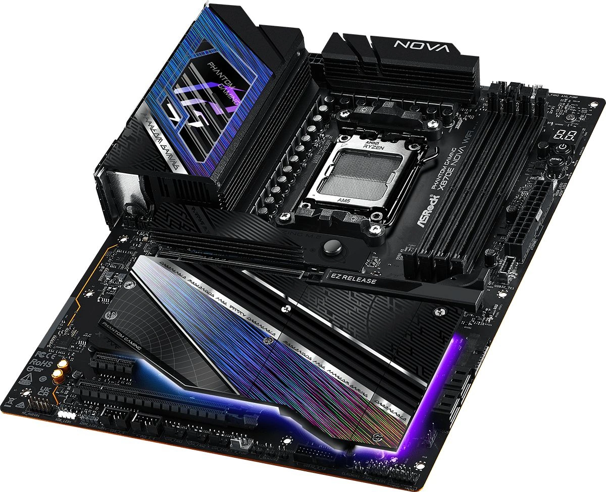 Материнская плата Asrock X870E NOVA WIFI Socket AM5 AMD X870E 4xDDR5 ATX AC`97 8ch(7.1) 5Gigabit RAID+HDMI — миниатюра 6