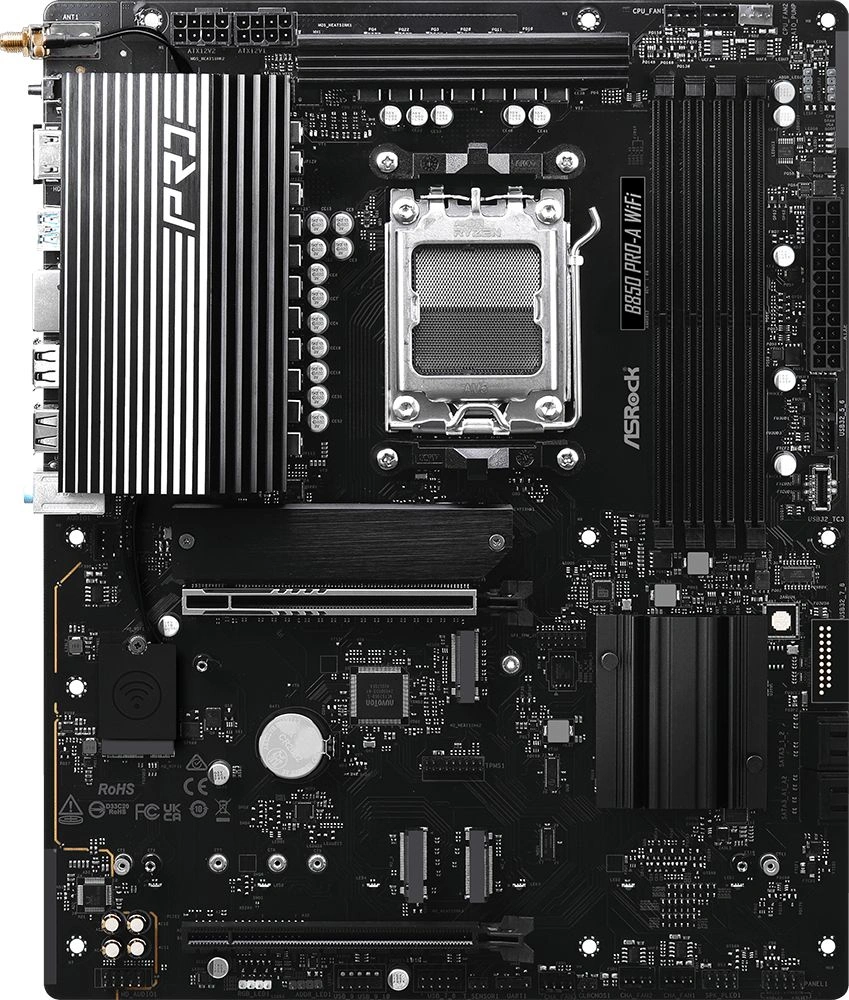 Материнская плата Asrock B850 PRO-A WIFI Socket AM5 AMD B850 4xDDR5 ATX AC`97 8ch(7.1) 2.5Gg RAID+HDMI — миниатюра 2