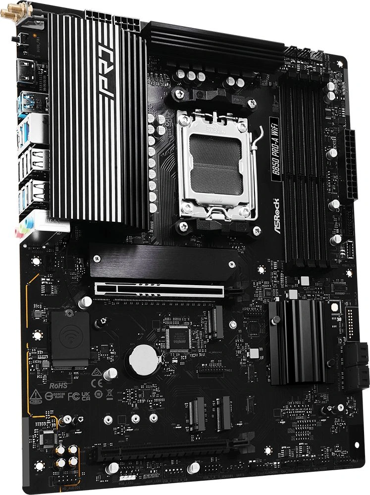 Материнская плата Asrock B850 PRO-A WIFI Socket AM5 AMD B850 4xDDR5 ATX AC`97 8ch(7.1) 2.5Gg RAID+HDMI — миниатюра 3