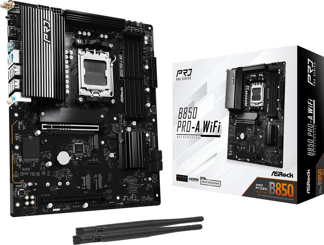 Материнская плата Asrock B850 PRO-A WIFI Socket AM5 AMD B850 4xDDR5 ATX AC`97 8ch(7.1) 2.5Gg RAID+HDMI — миниатюра 6