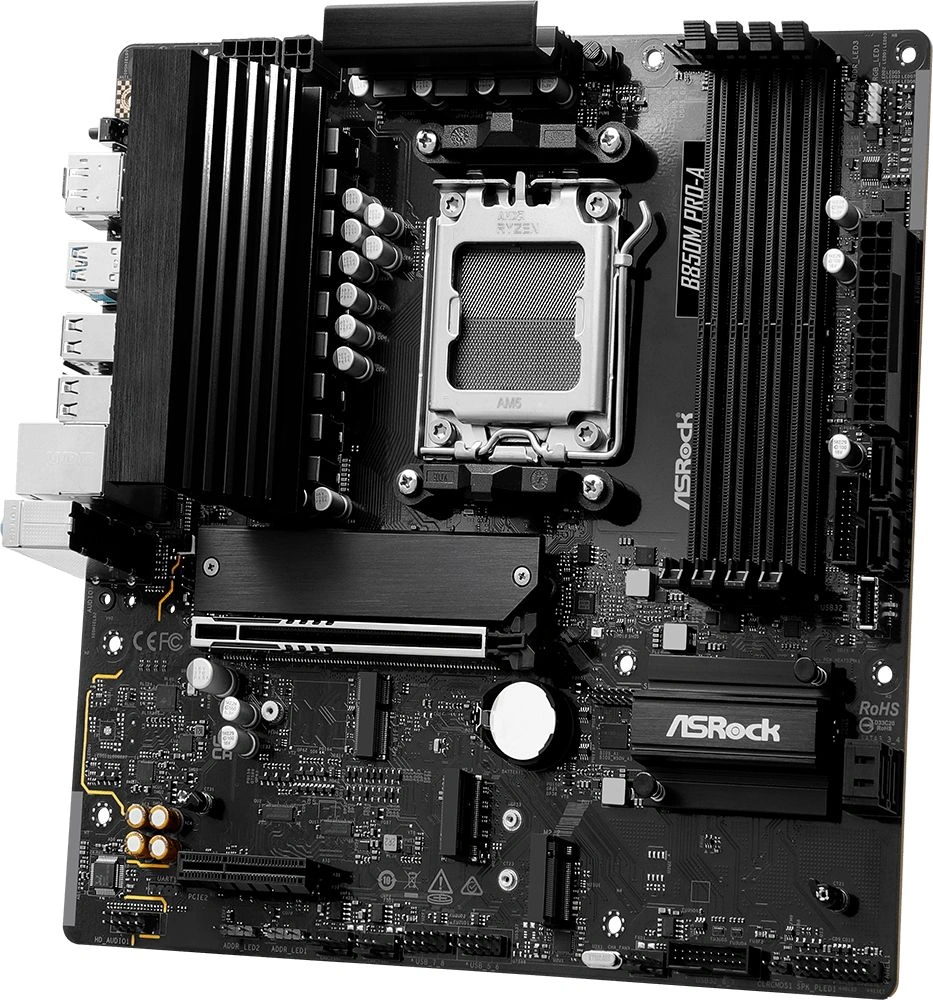 Материнская плата Asrock B850M PRO-A Socket AM5 AMD B850 4xDDR5 mATX AC`97 8ch(7.1) 2.5Gg RAID+HDMI+DP — миниатюра 6