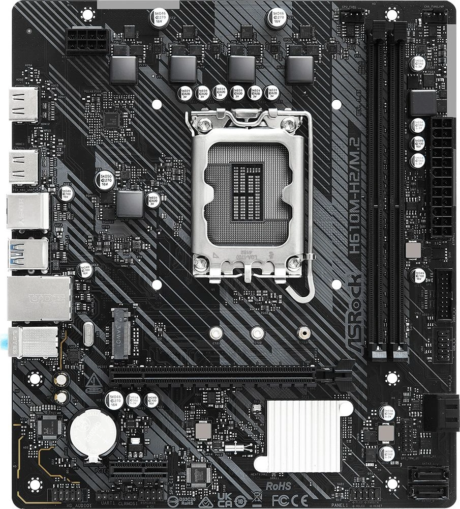 Материнская плата Asrock H610M-H2/M.2 Soc-1700 Intel H610 2xDDR4 mATX AC`97 8ch(7.1) GbLAN+HDMI — миниатюра 3