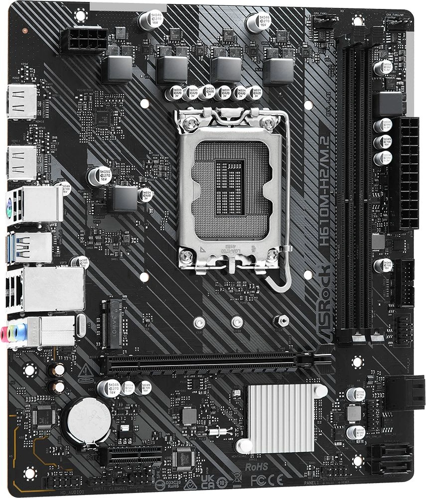 Материнская плата Asrock H610M-H2/M.2 Soc-1700 Intel H610 2xDDR4 mATX AC`97 8ch(7.1) GbLAN+HDMI — миниатюра 5
