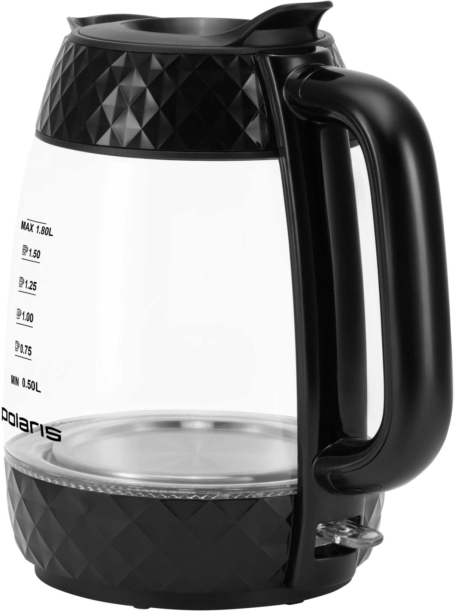Чайник электрический Polaris PWK 1809CGL 1.8л. 2200Вт черный корпус: стекло/пластик — миниатюра 9