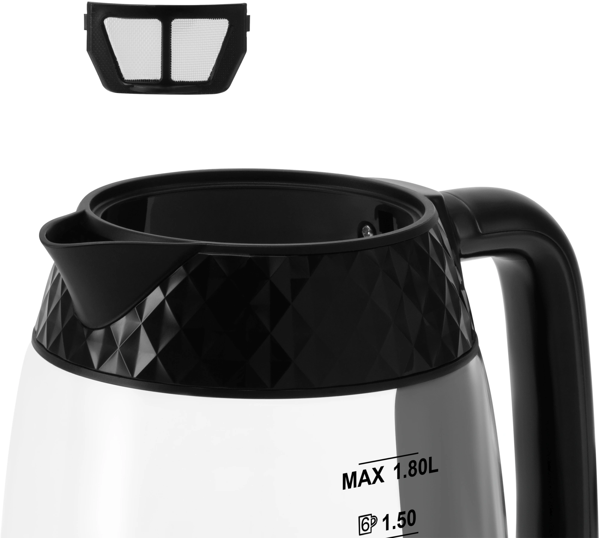 Чайник электрический Polaris PWK 1809CGL 1.8л. 2200Вт черный корпус: стекло/пластик — миниатюра 12