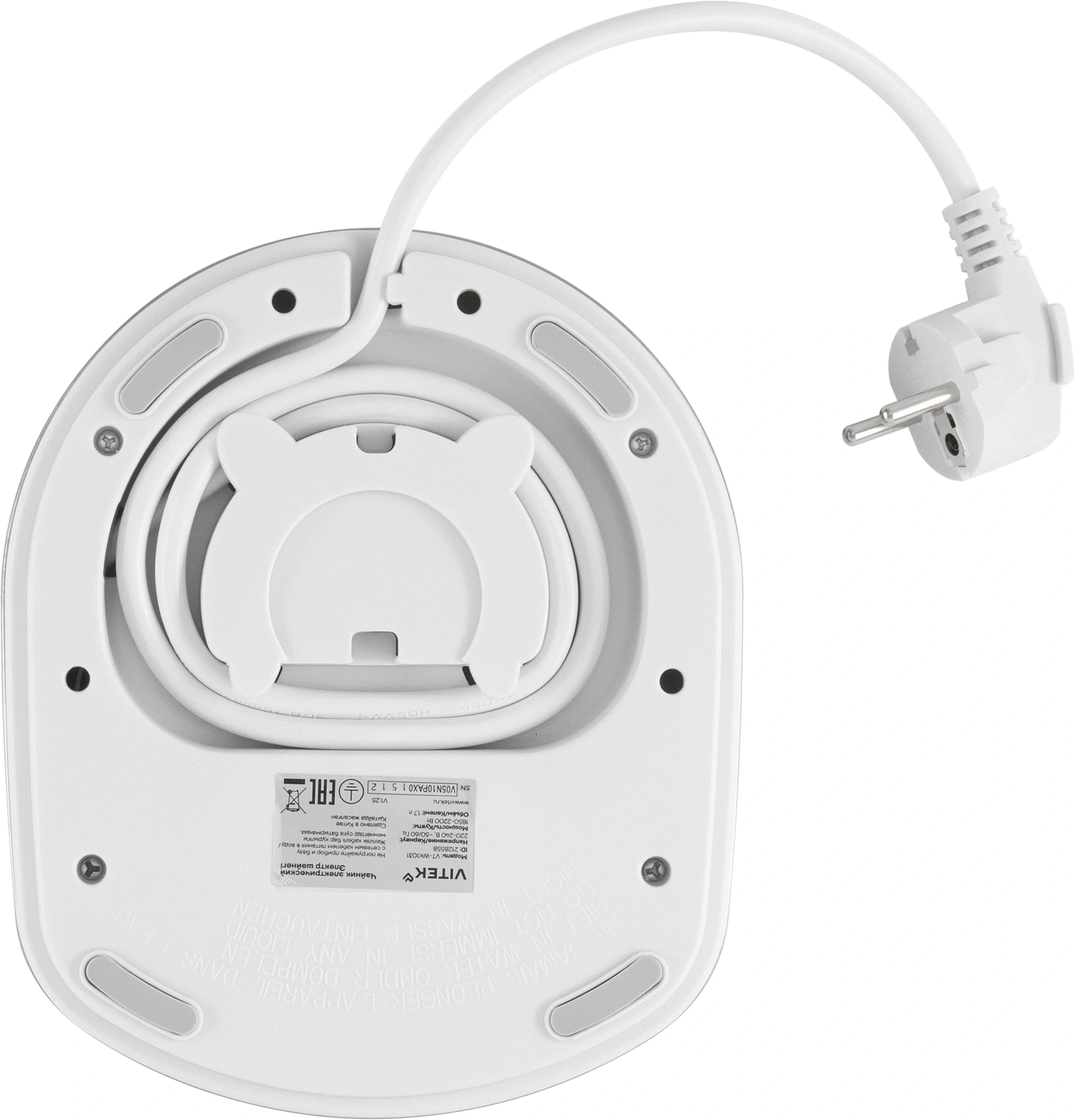 Чайник электрический Vitek VT-WK1031 1.7л. 2200Вт белый/серебристый корпус: стекло/металл/пластик — миниатюра 8