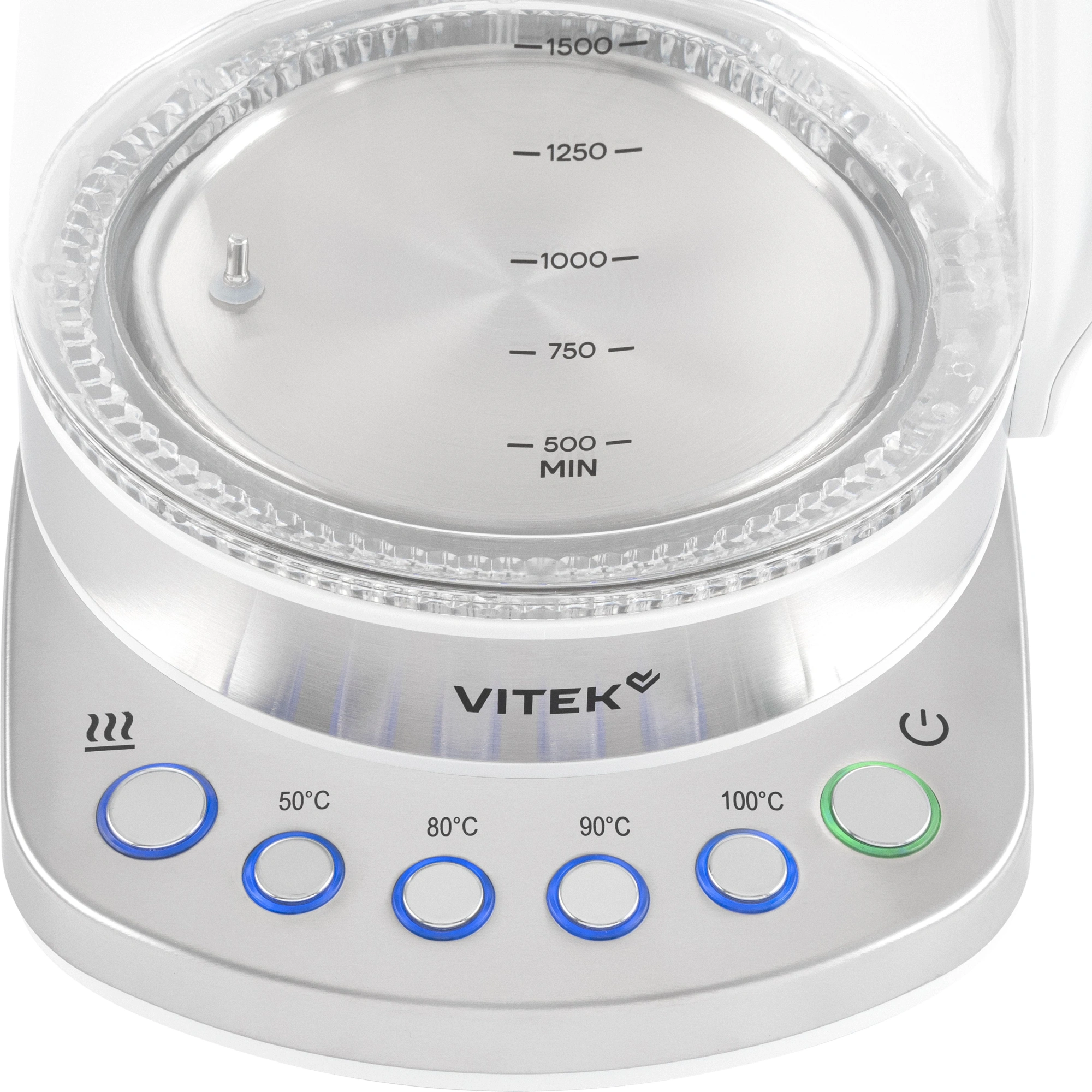 Чайник электрический Vitek VT-WK1031 1.7л. 2200Вт белый/серебристый корпус: стекло/металл/пластик — миниатюра 9