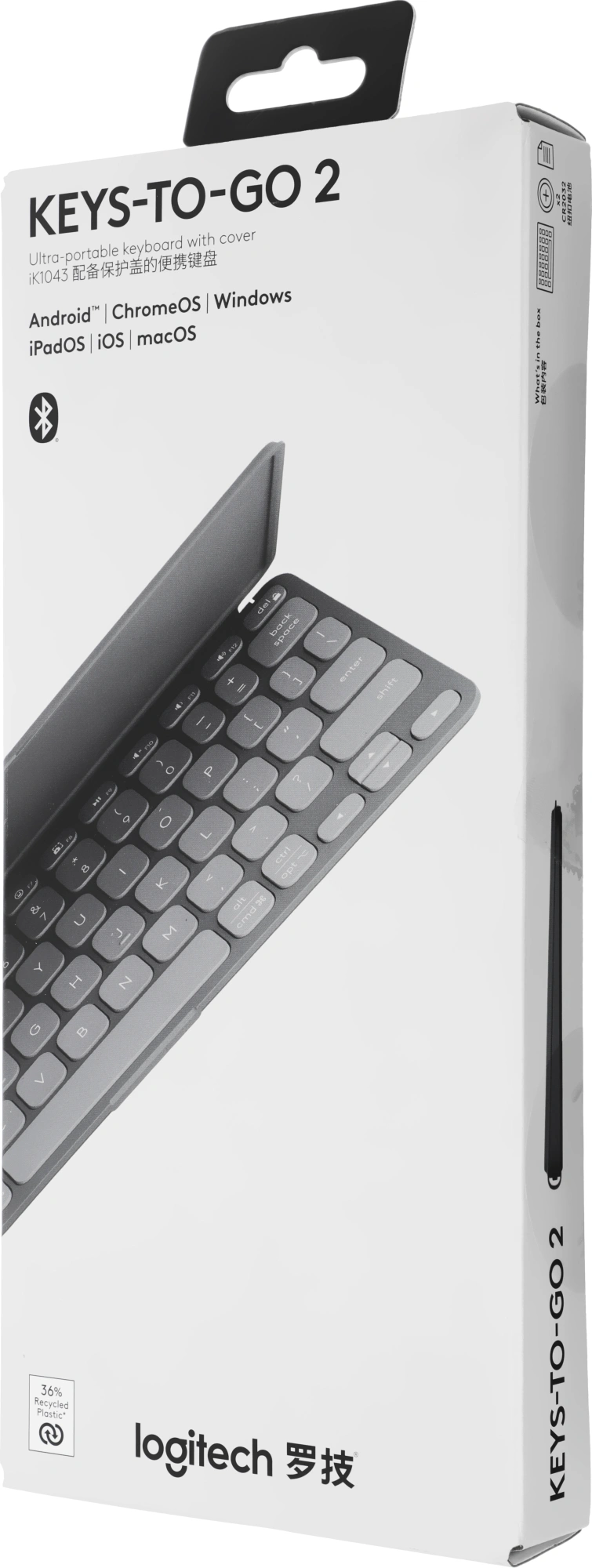 Клавиатура Logitech Keys-To-Go 2 графитовый/черный беспроводная BT slim Multimedia для ноутбука (920-012999) — миниатюра 8
