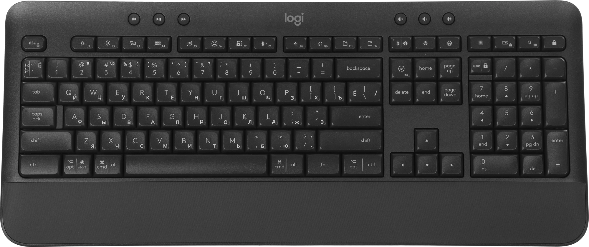 Клавиатура Logitech K650 черный USB беспроводная BT/Radio Multimedia (подставка для запястий) (920-010954) — миниатюра 9