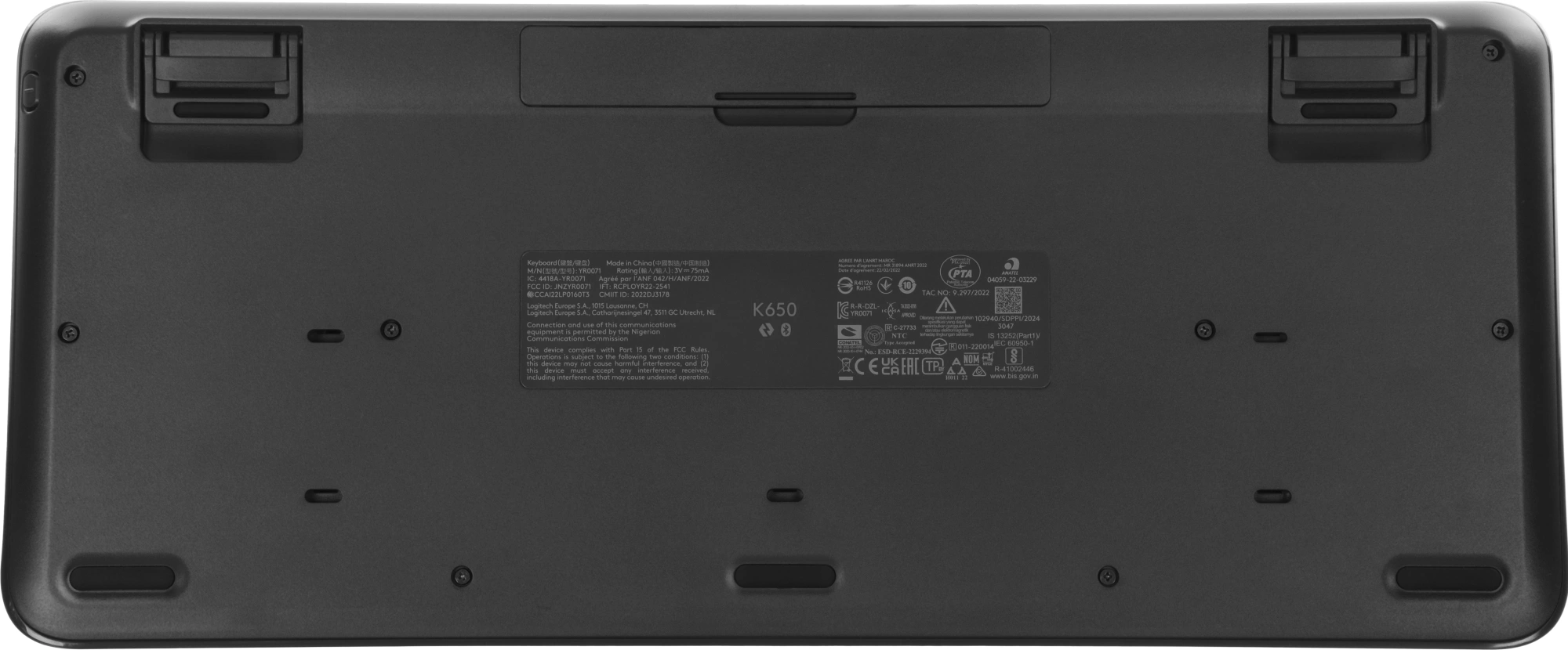 Клавиатура Logitech K650 черный USB беспроводная BT/Radio Multimedia (подставка для запястий) (920-010954) — миниатюра 10
