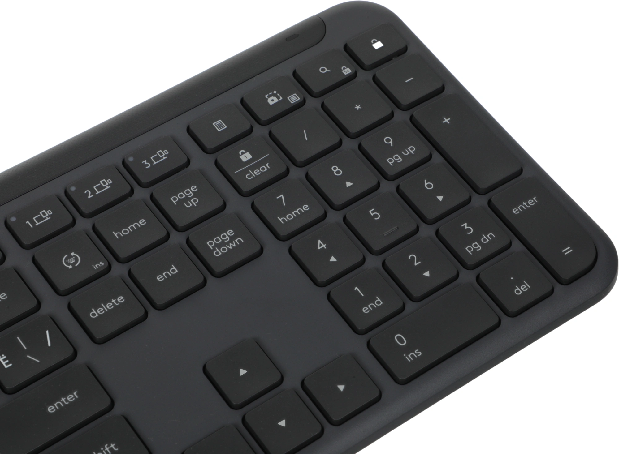 Клавиатура Logitech K950 черный USB беспроводная BT/Radio slim (920-012434) — миниатюра 3