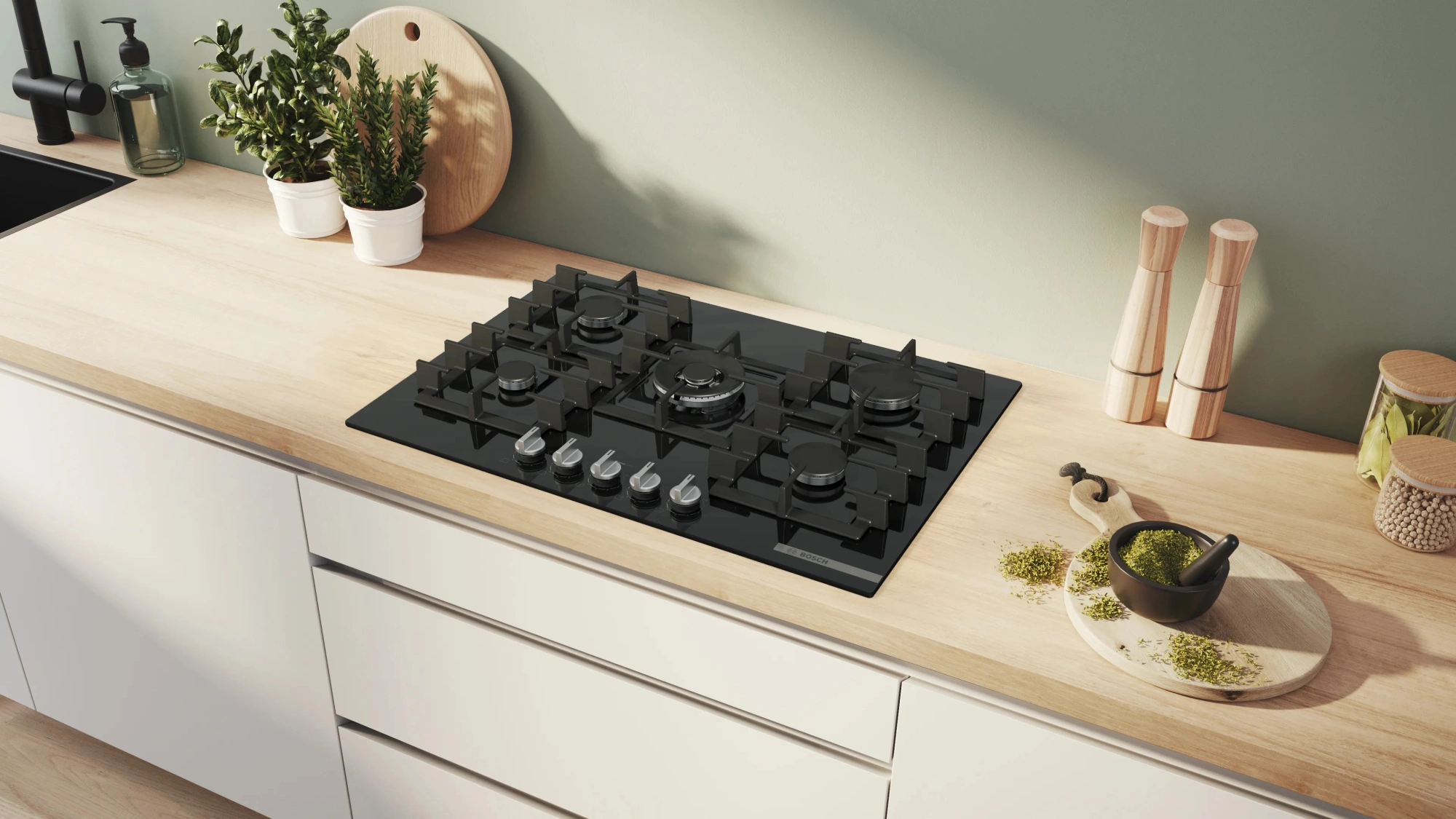 Газовая варочная поверхность Bosch PPQ7A6I45 черный — миниатюра 3