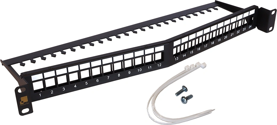 Патч-панель наборная Lanmaster LAN-PPAR24OK-UTP 19" 1U 24xRJ45 UTP — фото 1