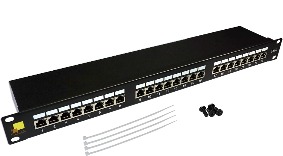 Патч-панель Lanmaster LAN-PPI24S6 19" 1U 24xRJ45 кат.6 STP — фото 1