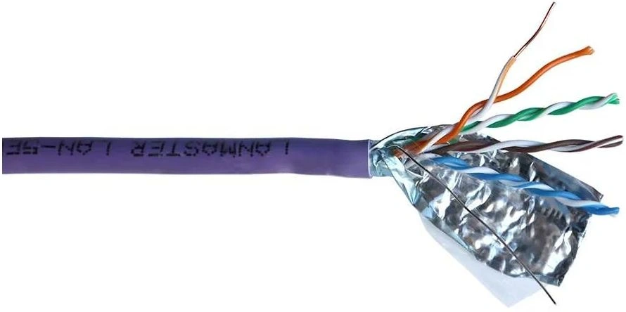 Кабель информационный Lanmaster LAN-5EFTP-HFLT-VI кат.5E FTP 4 пары 24AWG LSZH внутренний 305м фиолетовый — миниатюра 2