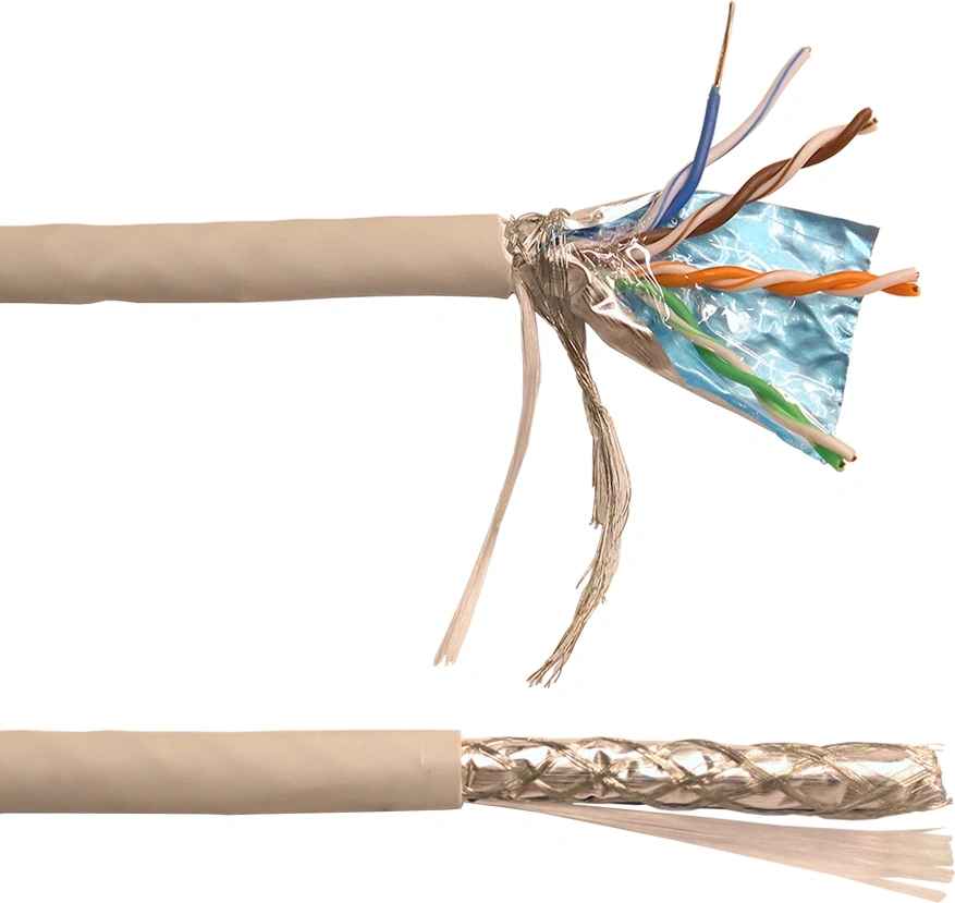 Кабель информационный Lanmaster LAN-5ESFUTP-HFLT-GY кат.5E SF/UTP 4 пары 24AWG LSZH внутренний 305м серый — фото 1