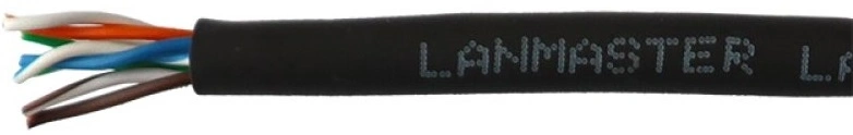 Кабель информационный Lanmaster LAN-5EUTP-HFLT-BK кат.5E UTP 4 пары 24AWG LSZH внутренний 305м черный — фото 1