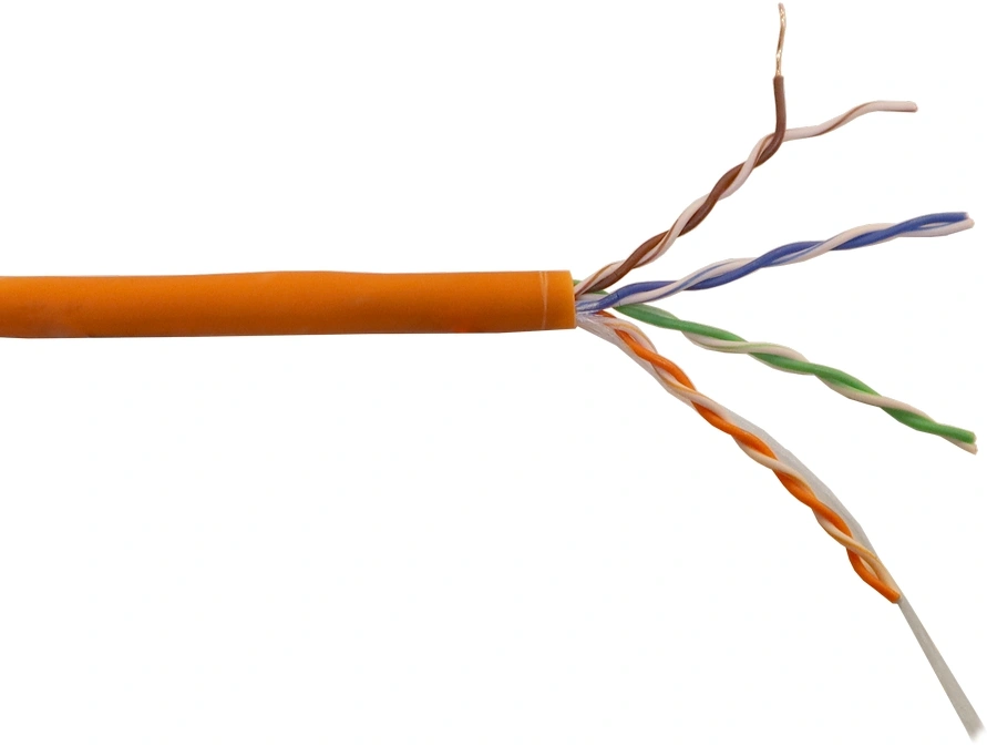 Кабель информационный Lanmaster LAN-5EUTP-HFLT-OR кат.5E UTP 4 пары 24AWG LSZH внутренний 305м оранжевый — фото 1