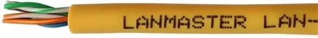 Кабель информационный Lanmaster LAN-5EUTP-HFLT-YL кат.5E UTP 4 пары 24AWG LSZH внутренний 305м желтый — фото 1