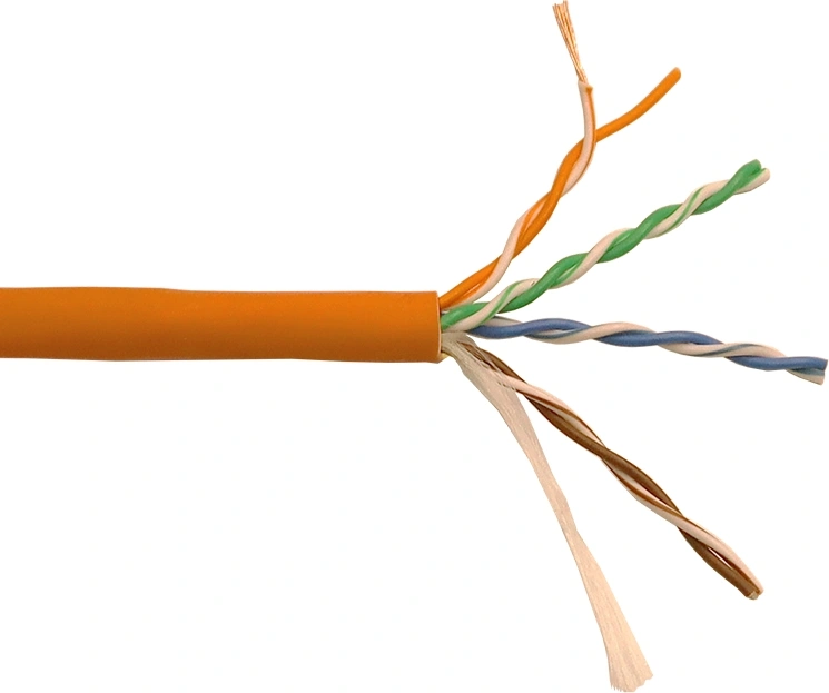 Кабель информационный Lanmaster LAN-5EUTP-PT-LSZH-OR кат.5E UTP 4 пары 24AWG LSZH внутренний 305м оранжевый — миниатюра 2