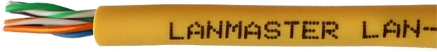 Кабель информационный Lanmaster LAN-5EUTP-PT-LSZH-YL кат.5E UTP 4 пары 24AWG LSZH внутренний 305м желтый — миниатюра 2