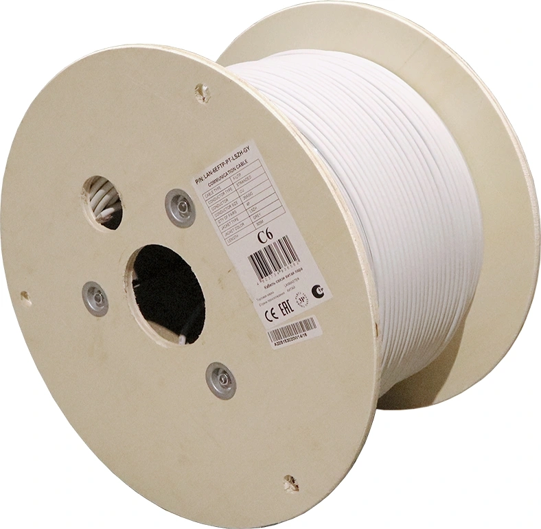 Кабель информационный Lanmaster lan-6eftp-pt-lszh-gy кат.6 FTP 4 пары 23AWG LSZH внешний 305м серый — фото 1