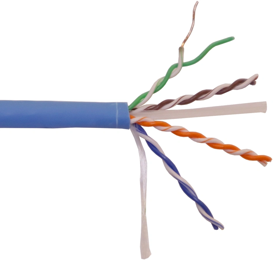 Кабель информационный Lanmaster LAN-6EUTP-HFLT-BL кат.6 UTP 4 пары 23AWG LSZH внутренний 305м синий — миниатюра 2