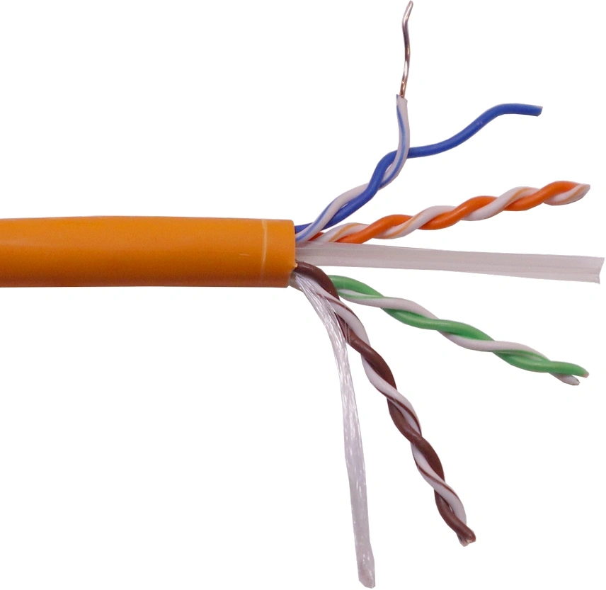 Кабель информационный Lanmaster LAN-6EUTP-HFLT-OR кат.6 UTP 4 пары 23AWG LSZH внутренний 305м оранжевый — миниатюра 2