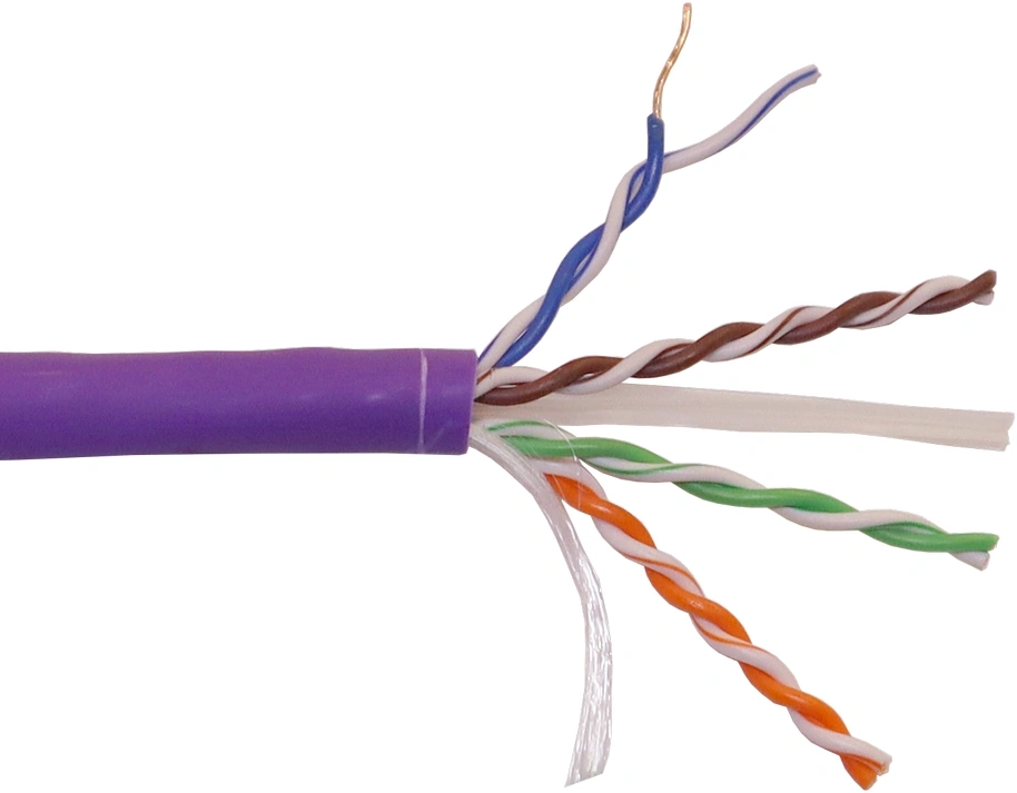 Кабель информационный Lanmaster LAN-6EUTP-HFLT-VI кат.6 UTP 4 пары 23AWG LSZH внутренний 305м фиолетовый — миниатюра 2