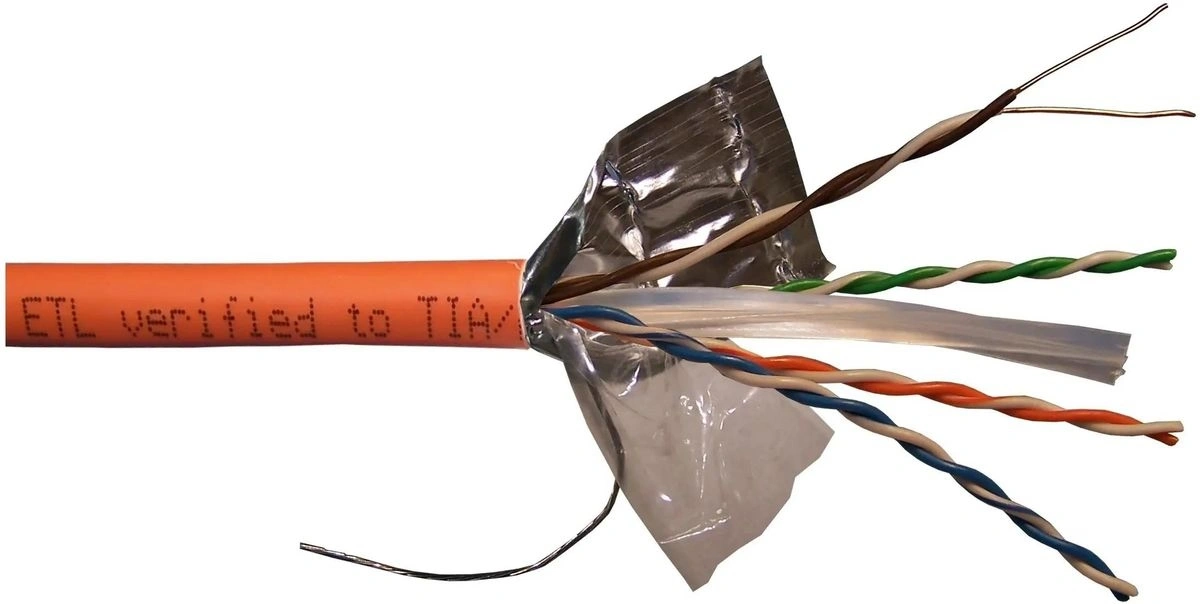 Кабель информационный Lanmaster LAN-6EFTP-HFLT-OR кат.6 FTP 4 пары 23AWG LSZH внутренний 305м оранжевый — фото 1