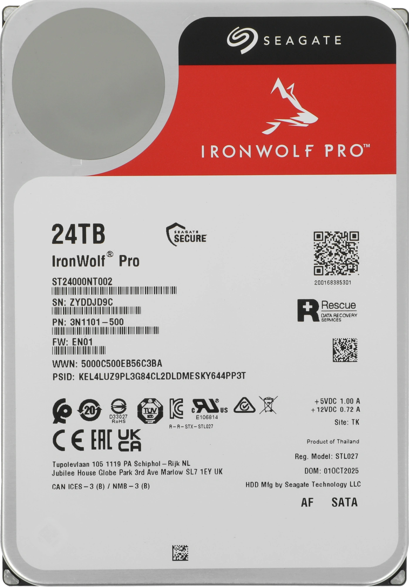 Жесткий диск Seagate SATA-III 24TB ST24000NT002 NAS Ironwolf Pro 512E (7200rpm) 512Mb 3.5" — миниатюра 2