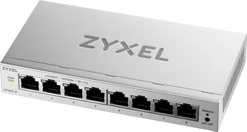 Коммутатор Zyxel GS1200-8V3-EU0101F (L2) 8x1Гбит/с управляемый — фото 1