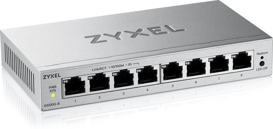 Коммутатор Zyxel GS1200-8V3-EU0101F (L2) 8x1Гбит/с управляемый — миниатюра 3
