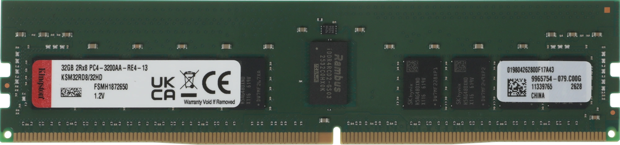 Память DDR4 Kingston KSM32RD8/32HD 32Gb RDIMM ECC Reg Non Pull PC4-25600 CL22 3200MHz — миниатюра 3