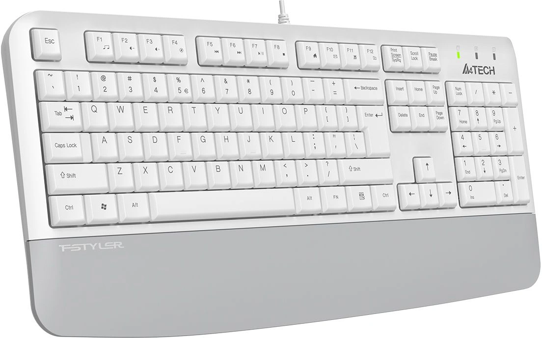 Клавиатура A4Tech Fstyler FK20 белый USB Multimedia (подставка для запястий) (FK20) кабель 1.5м — миниатюра 2