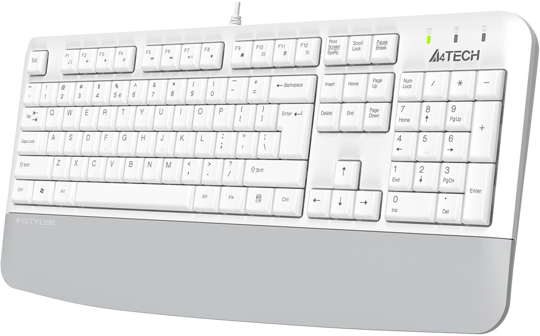 Клавиатура A4Tech Fstyler FK20 белый USB Multimedia (подставка для запястий) (FK20) кабель 1.5м — миниатюра 3