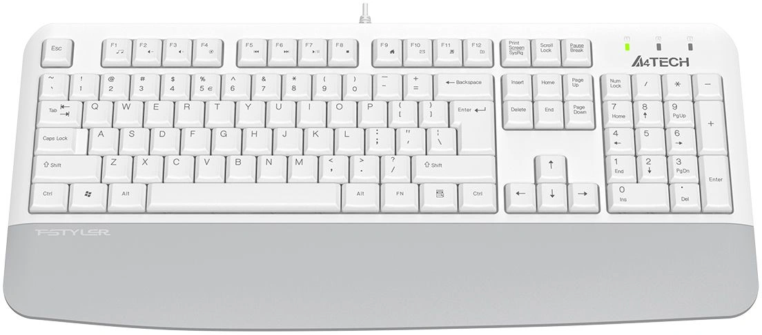 Клавиатура A4Tech Fstyler FK20 белый USB Multimedia (подставка для запястий) (FK20) кабель 1.5м — миниатюра 6