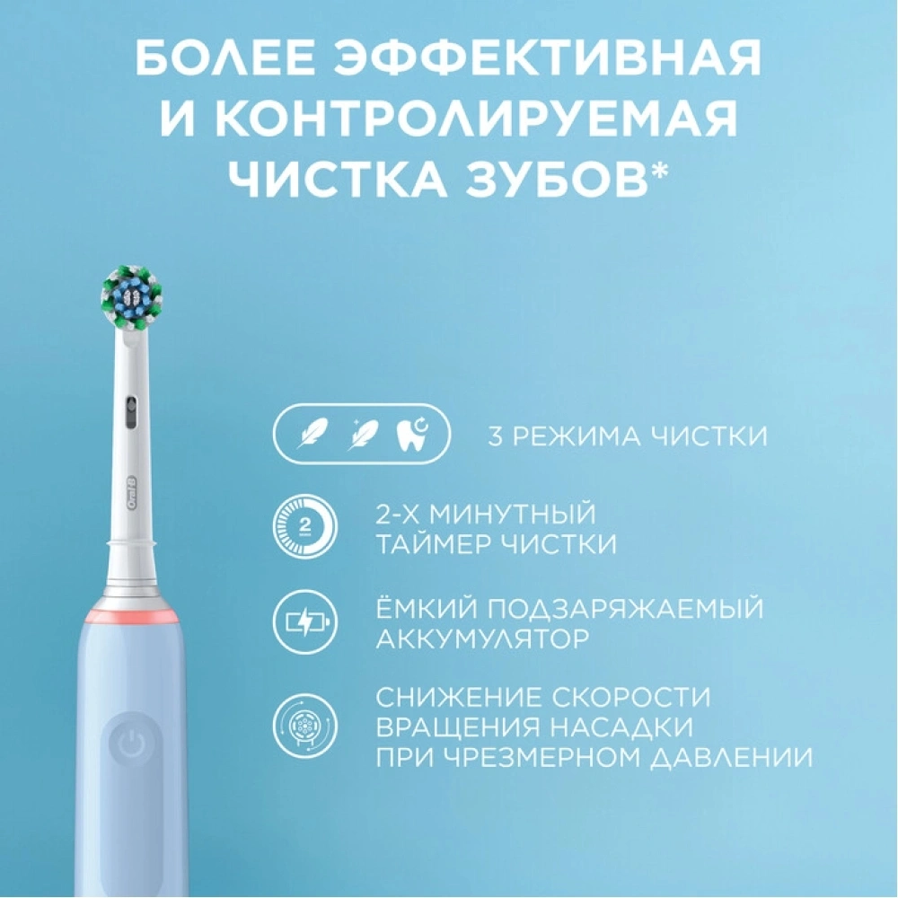Зубная щетка электрическая Oral-B Pro 3 80870249 голубой — миниатюра 6