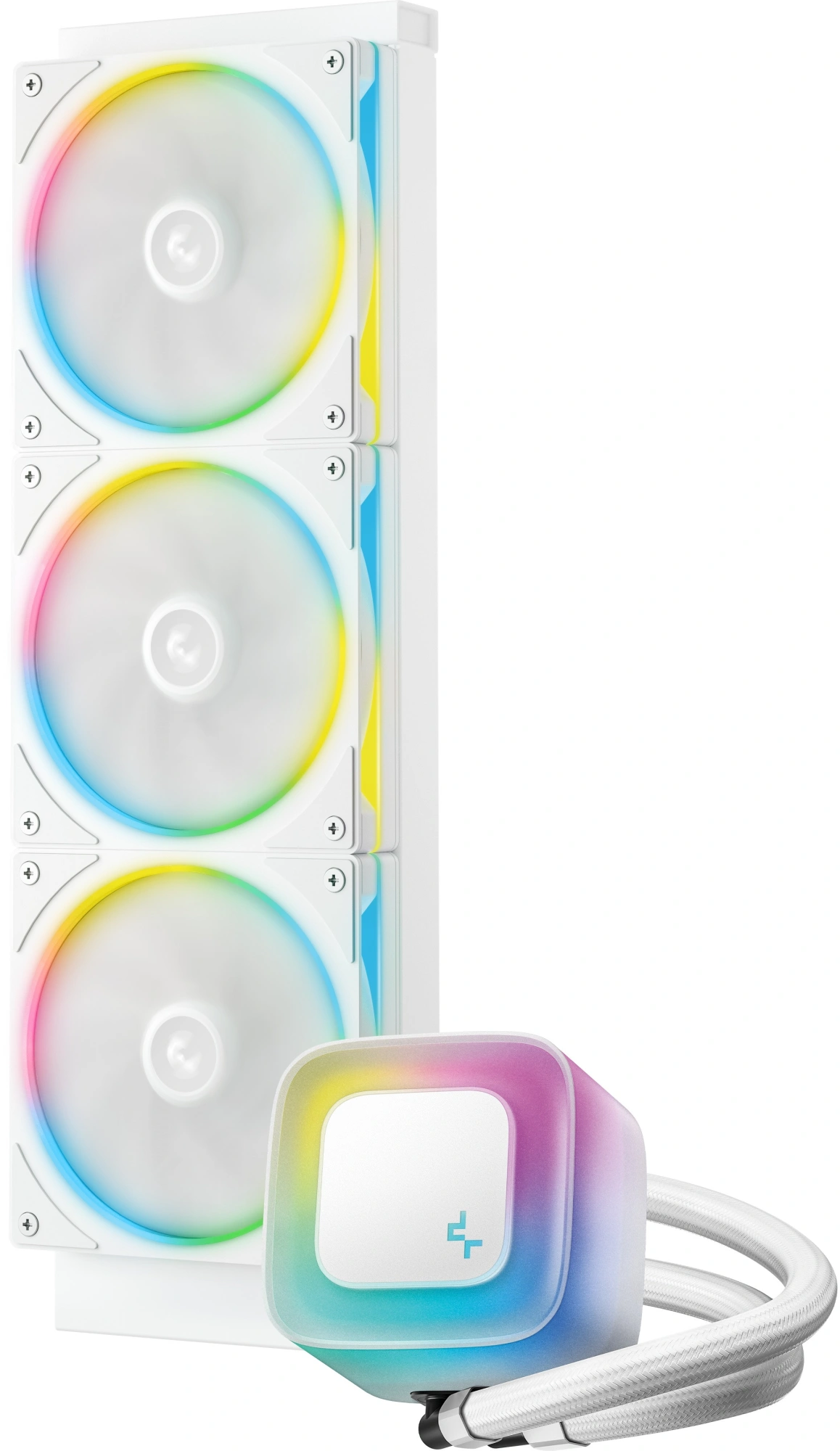 Система водяного охлаждения Deepcool LE360 Pro ARGB Soc-AM5/AM4/1200/1700/1851 белый 4-pin 19-33dB Al 300W 1817gr Ret (R-LE360PRO-WHAMMC-G-1) — миниатюра 7