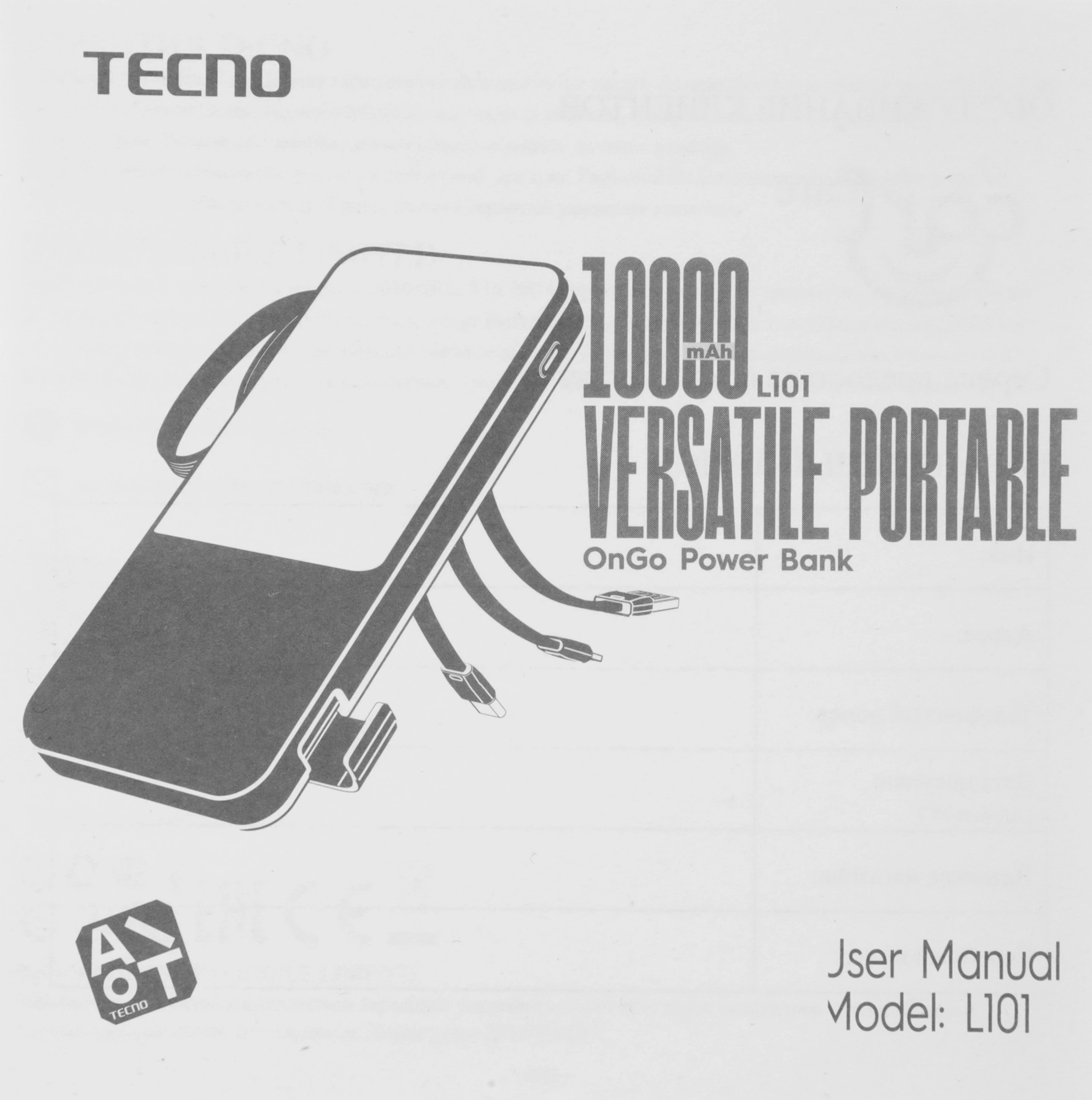 Мобильный аккумулятор Tecno OnGO L101 10000mAh 12W 2.4A 2xUSB-A/USB-C черный — миниатюра 11