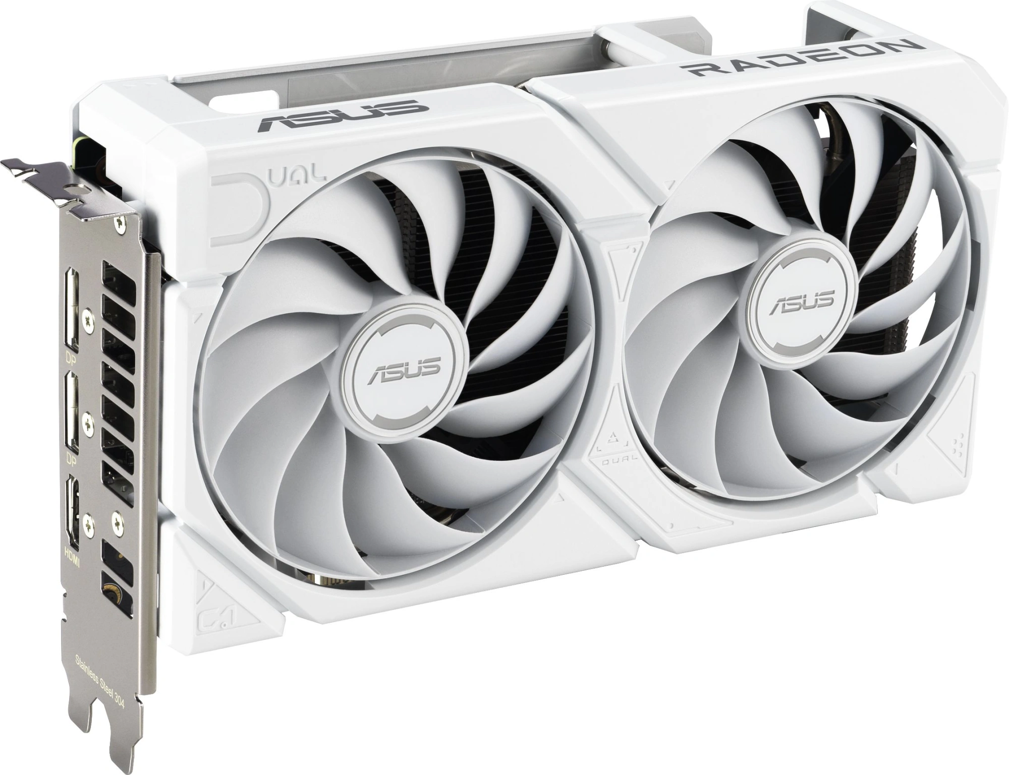 Видеокарта Asus PCI-E 5.0 DUAL-RX9060XT-16G-WHITE AMD Radeon RX 9060XT 16Gb 128bit GDDR6 2620/20000 HDMIx1 DPx2 HDCP Ret — миниатюра 2