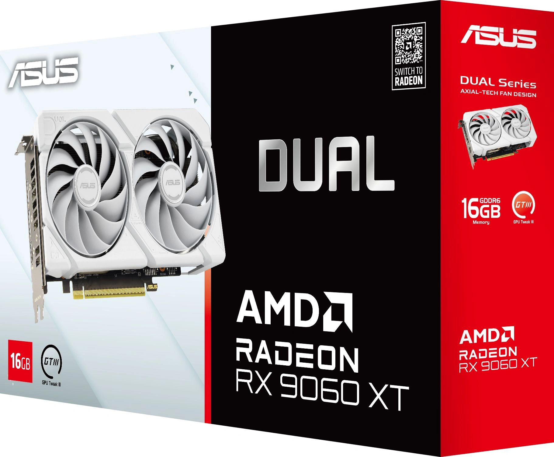 Видеокарта Asus PCI-E 5.0 DUAL-RX9060XT-16G-WHITE AMD Radeon RX 9060XT 16Gb 128bit GDDR6 2620/20000 HDMIx1 DPx2 HDCP Ret — миниатюра 12