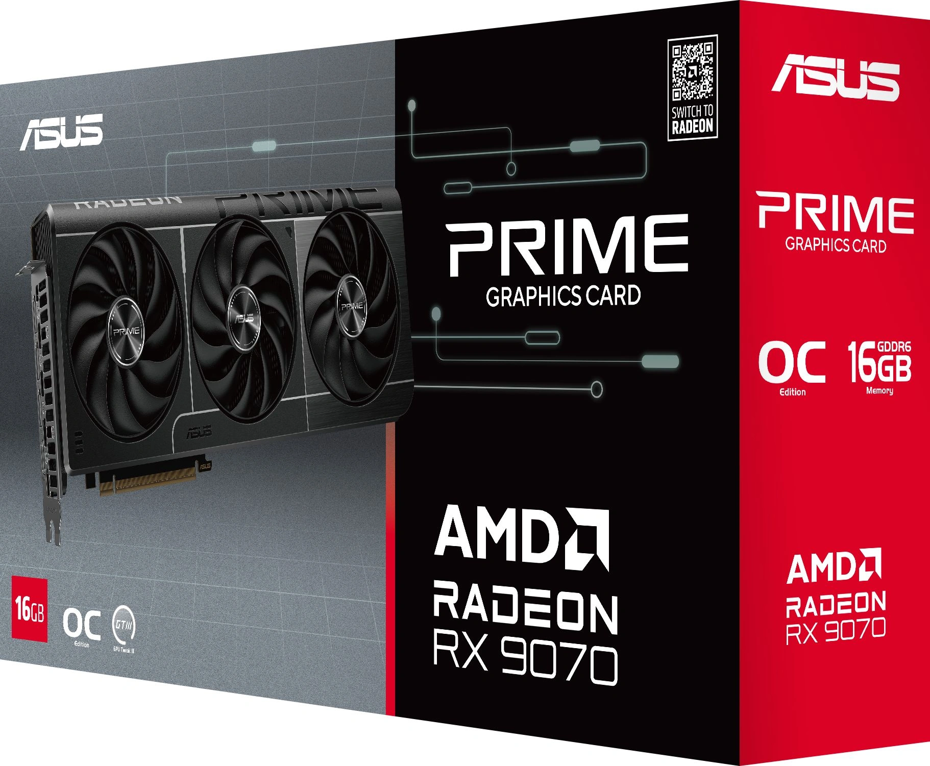 Видеокарта Asus PCI-E 5.0 PRIME-RX9070-O16G-EVO AMD Radeon RX 9070 16Gb 256bit GDDR6 2120/20000 HDMIx1 DPx3 HDCP Ret — миниатюра 11
