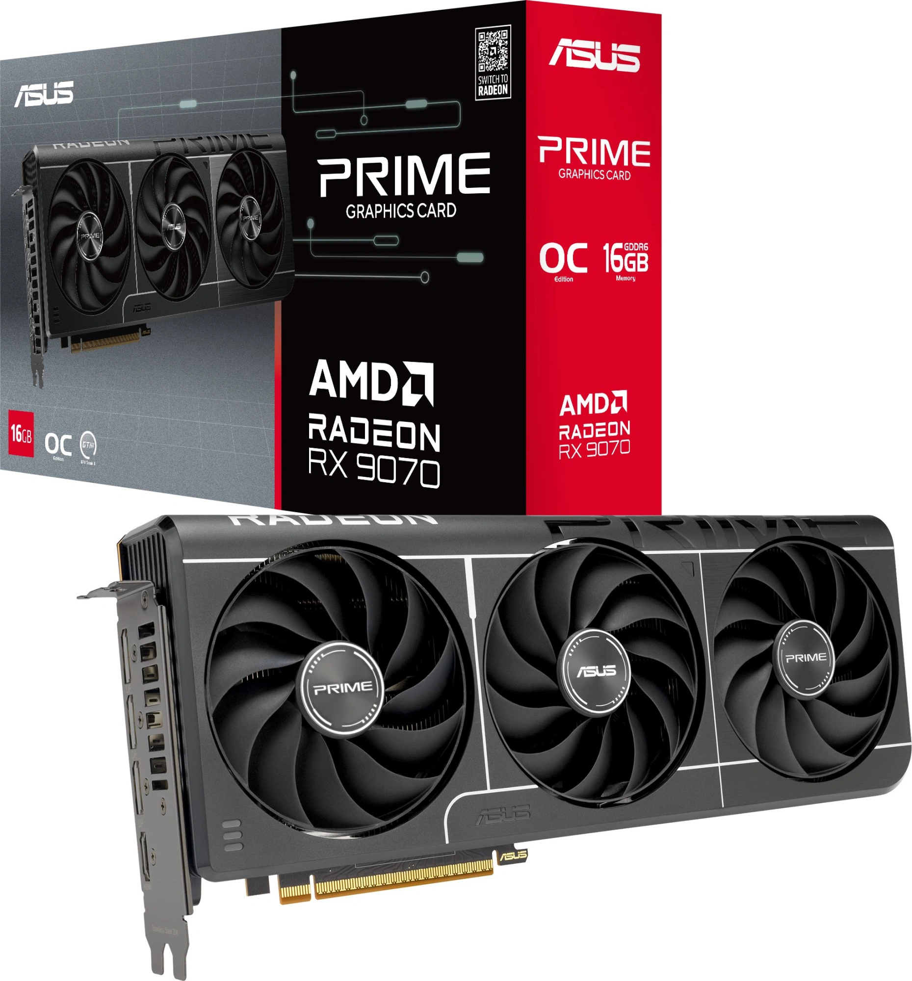 Видеокарта Asus PCI-E 5.0 PRIME-RX9070-O16G-EVO AMD Radeon RX 9070 16Gb 256bit GDDR6 2120/20000 HDMIx1 DPx3 HDCP Ret — миниатюра 12
