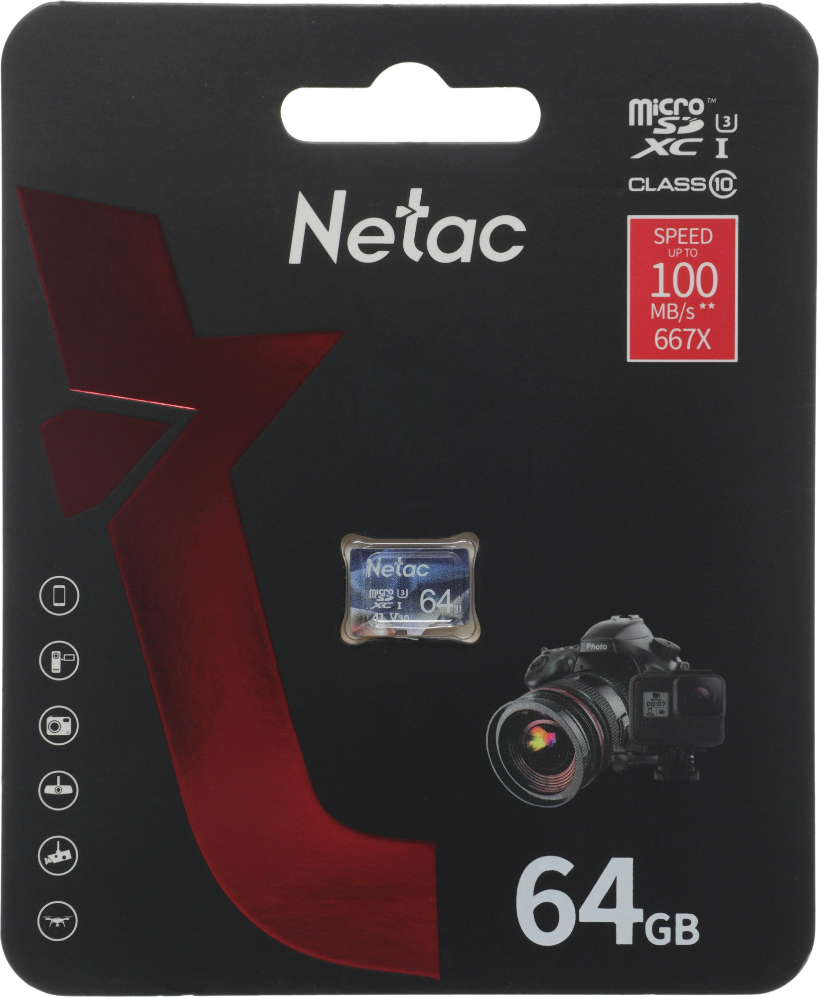 Флеш карта microSDXC 64GB Netac P500 Ultra w/o adapter — миниатюра 2