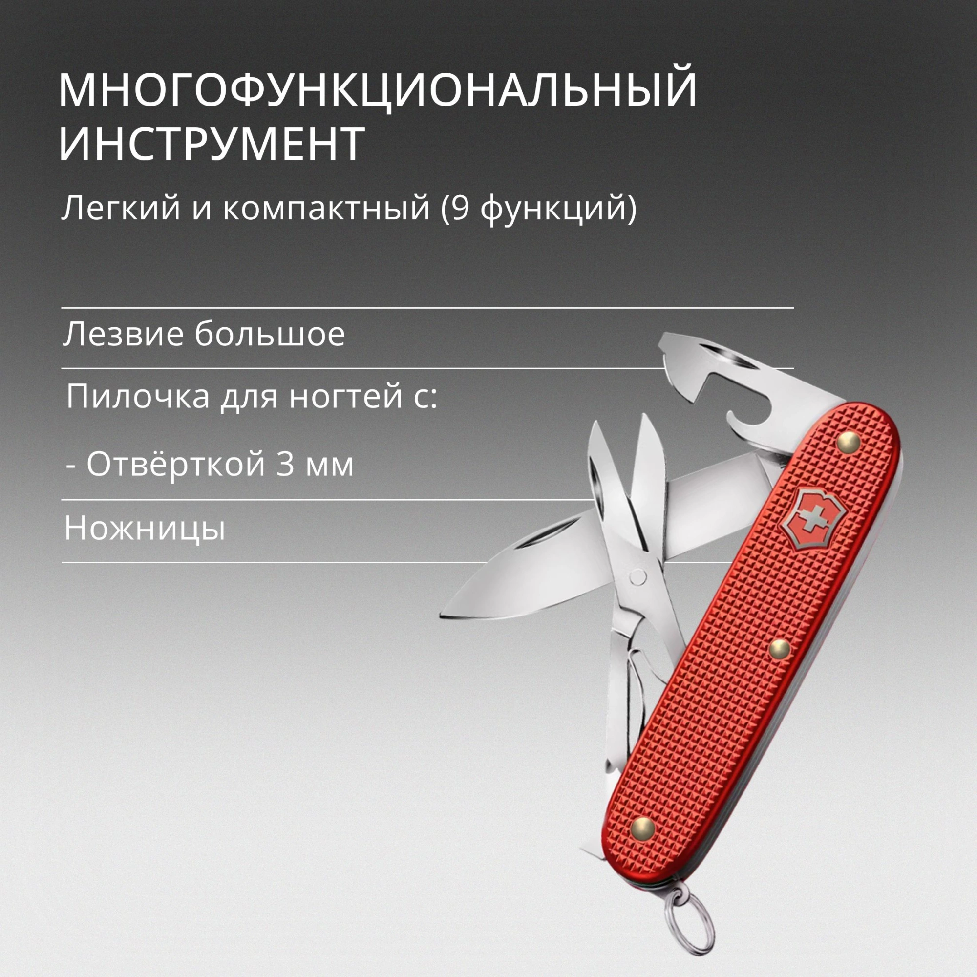 Нож перочинный Victorinox Pioneer X Alox LE 2025 Stone Red (0.8231.L25) 93мм 9функц. красный подар.коробка — миниатюра 7