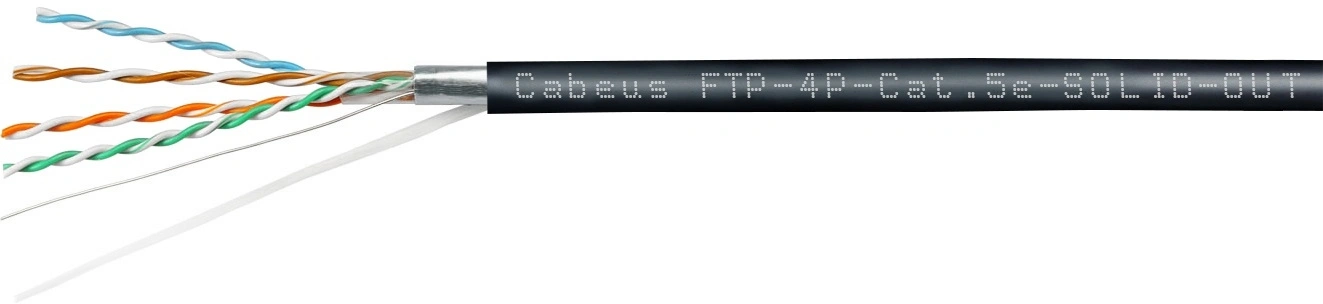 Кабель информационный Cabeus FTP-4P-Cat.5e-SOLID-OUT-LSZH-UV кат.5E F/UTP 4 пары LSZH универсальный 305м черный — миниатюра 2