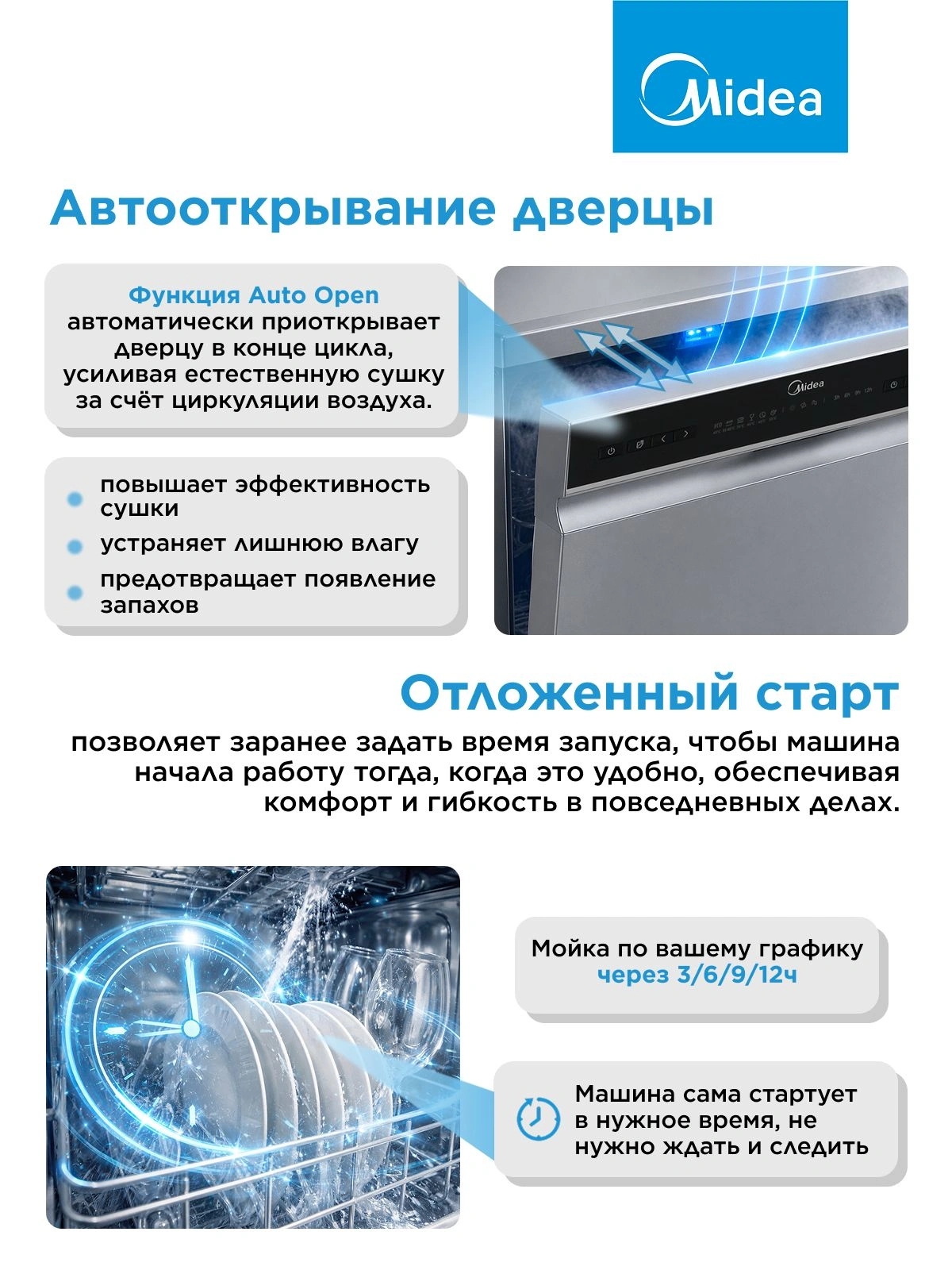 Посудомоечная машина Midea MFD45S050S серебристый (узкая) — миниатюра 11