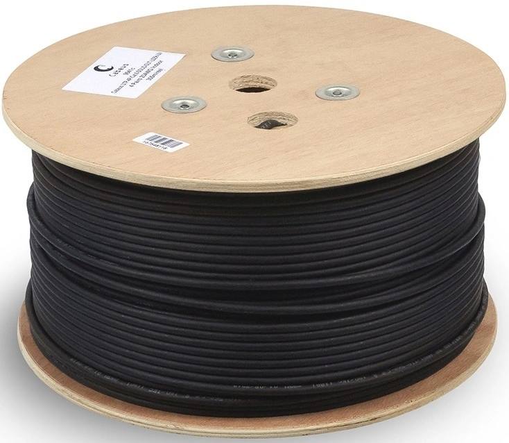 Кабель информационный Cabeus FTP-4P-Cat.5e-SOLID-OUT-PE-UV кат.5E F/UTP 4 пары PE внешний 305м черный — фото 1