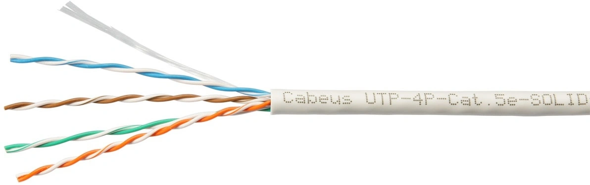 Кабель информационный Cabeus UTP-4P-Cat.5e-SOLID-GY кат.5E U/UTP 4 пары PVC внутренний 305м серый — миниатюра 2